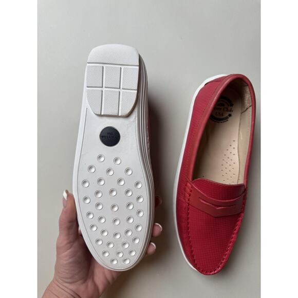 Driver Club USA Shoes Womens Size 5 Red Naples 2 Penny Loafer Leather Moccasin - Picture 9 of 14
